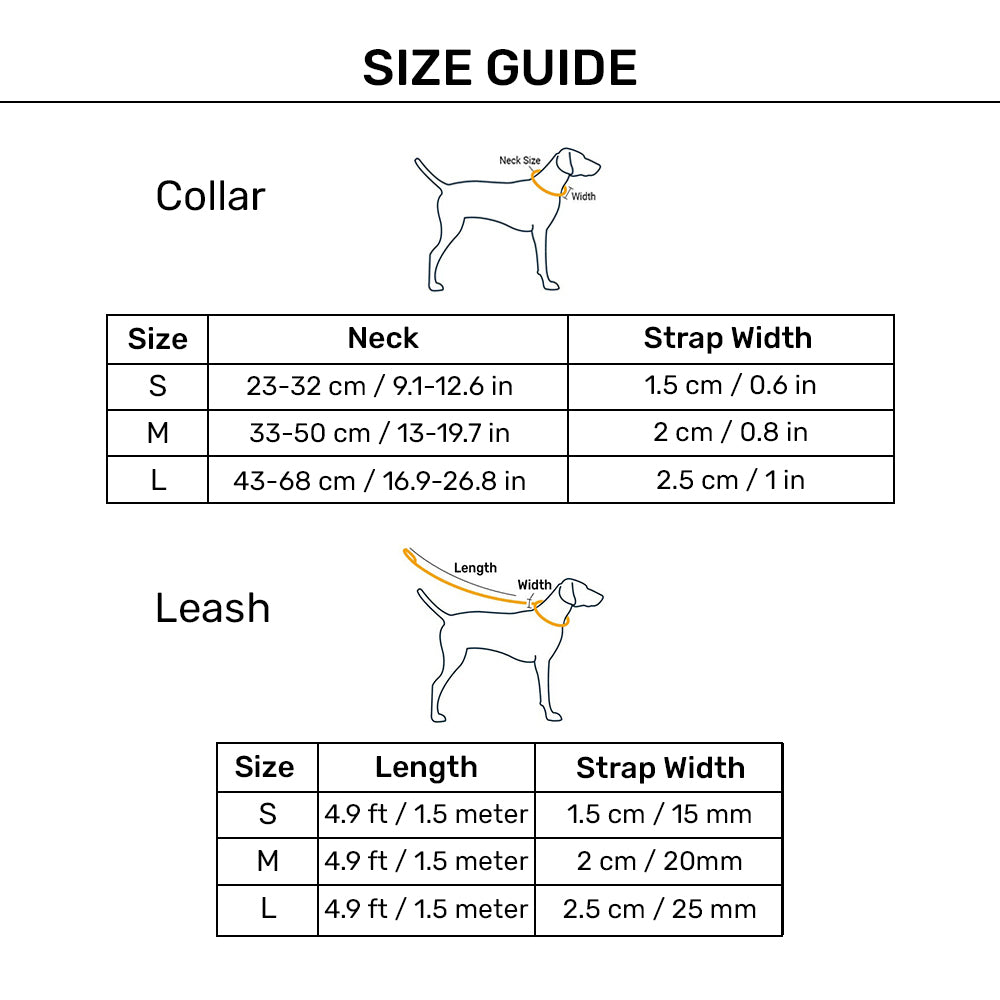 HUFT Hive Harmony Waterproof Collar and Leash Set For Dog - Blue - Heads Up For Tails