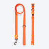 HUFT Hive Harmony Waterproof Collar and Leash Set For Dog - Orange - Heads Up For Tails