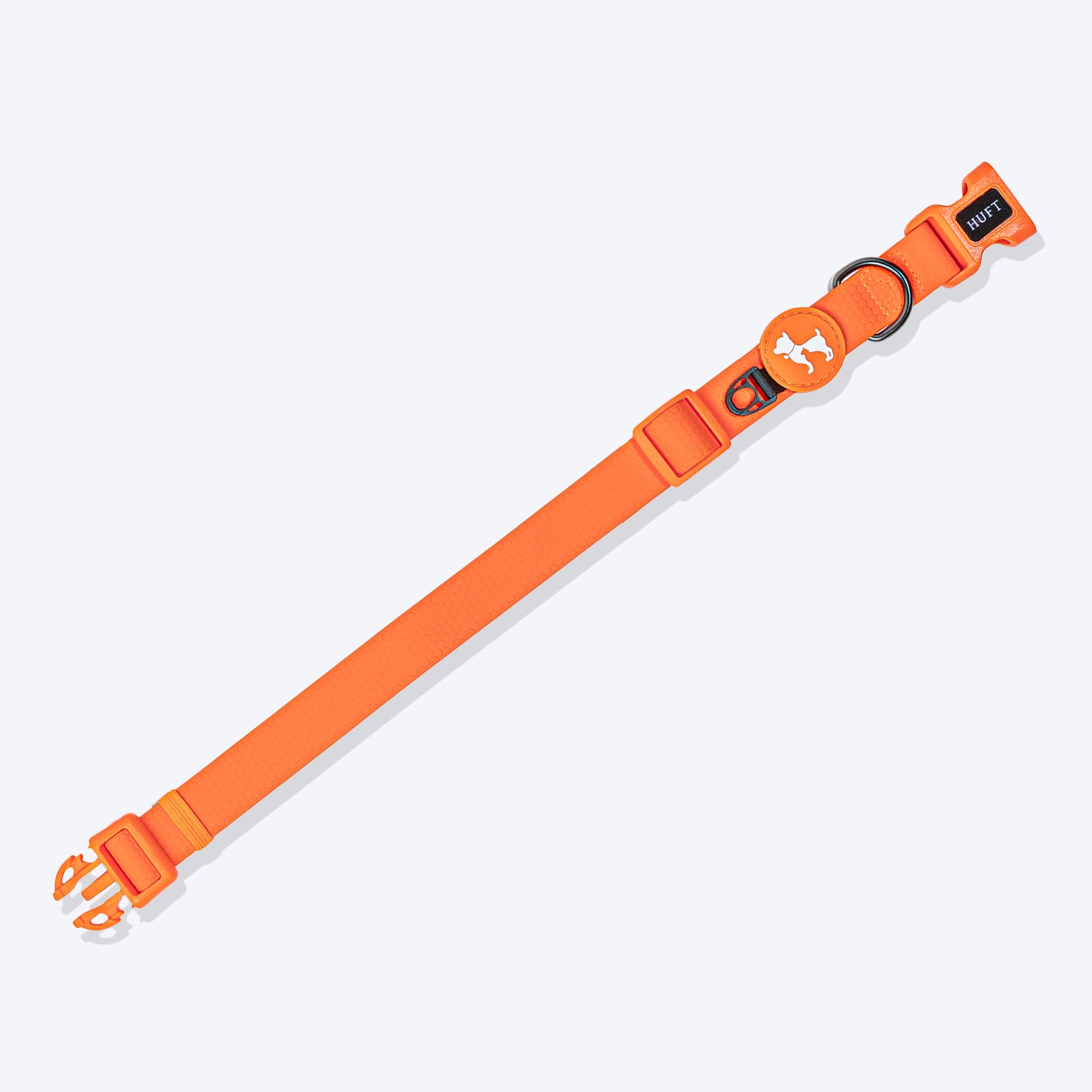 HUFT Hive Harmony Waterproof Collar and Leash Set For Dog - Orange - Heads Up For Tails