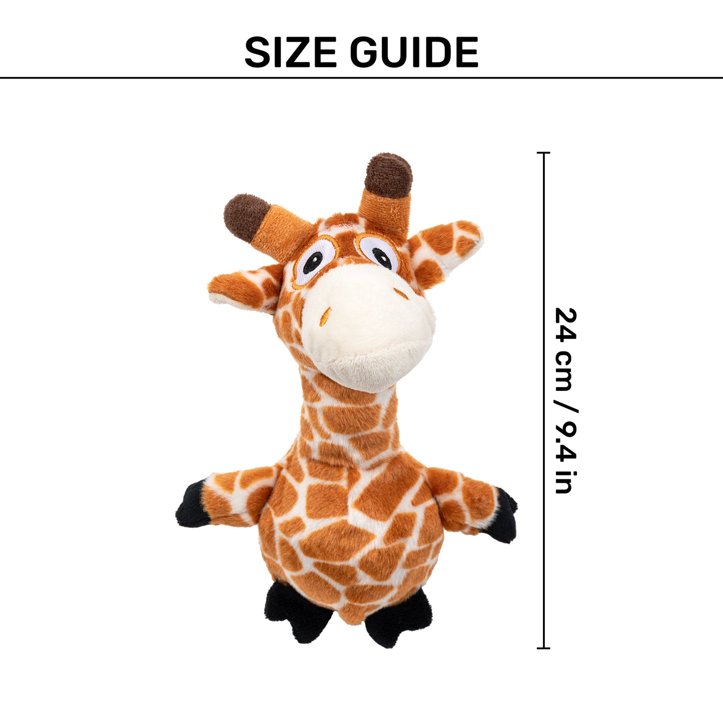 HUFT Jerry The Giraffe Squeaky Plush Toy For Dog - Beige & Brown_04