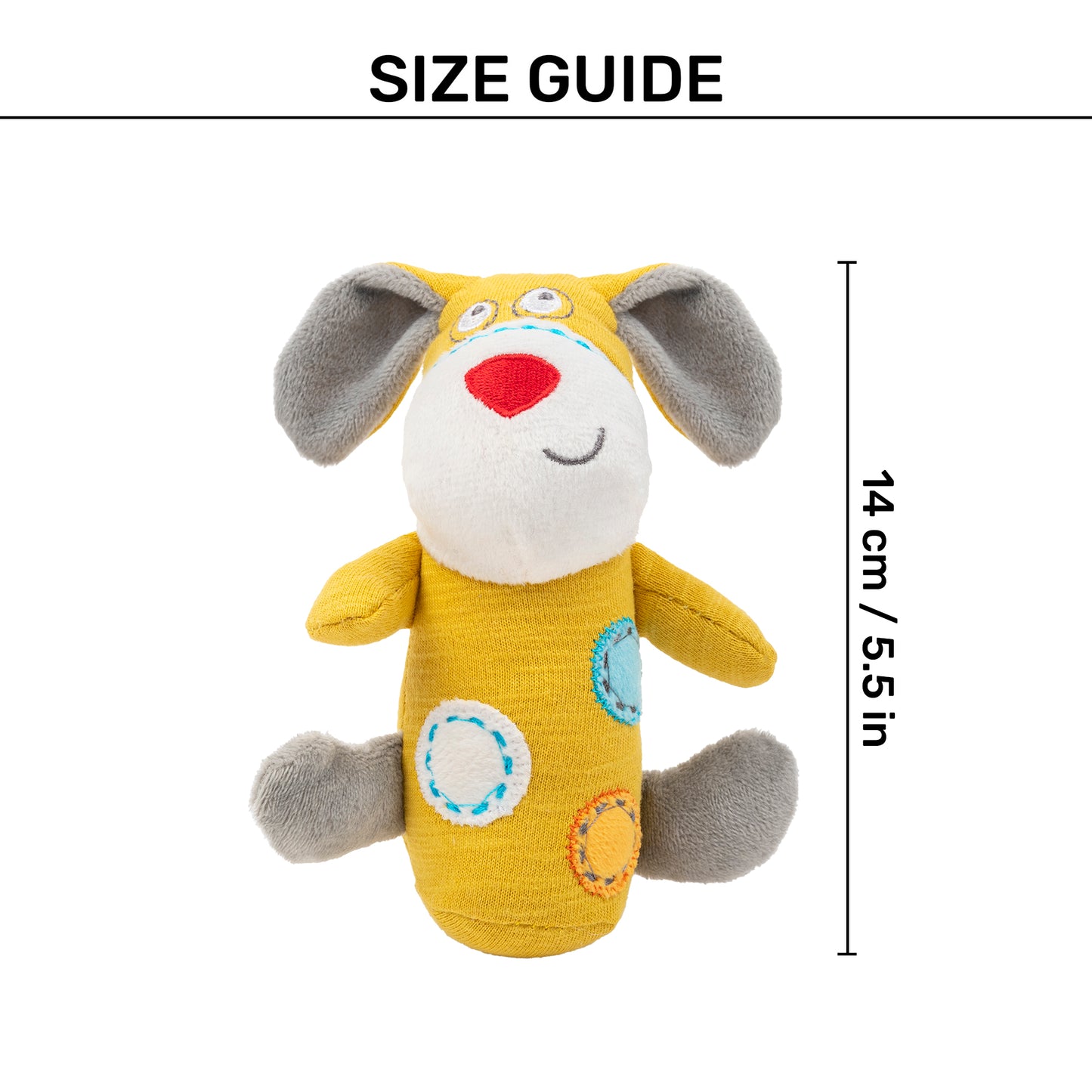 HUFT Miss Mini Rattle Plush Toy for Puppies & Small Dogs- Multicolor_04