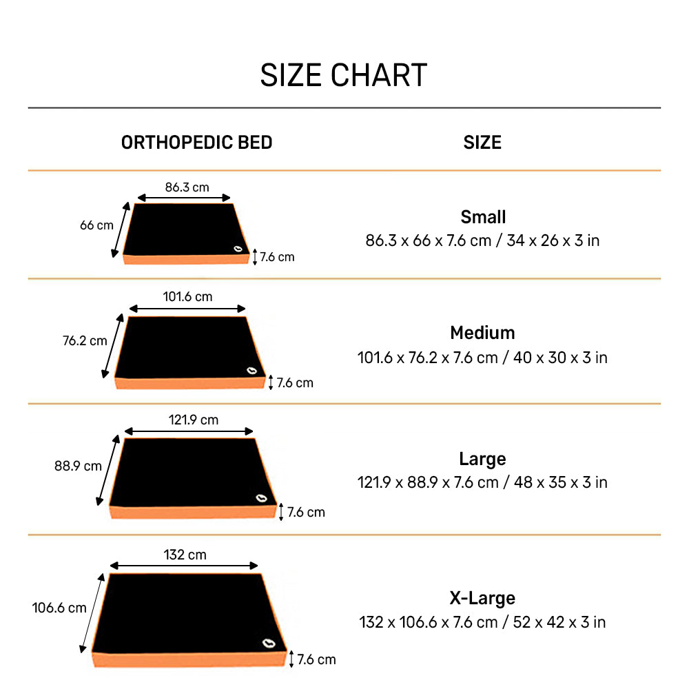 HUFT Made To Order Orthopaedic Dog Bed (Free Bone Cushion) - Orange & Blue