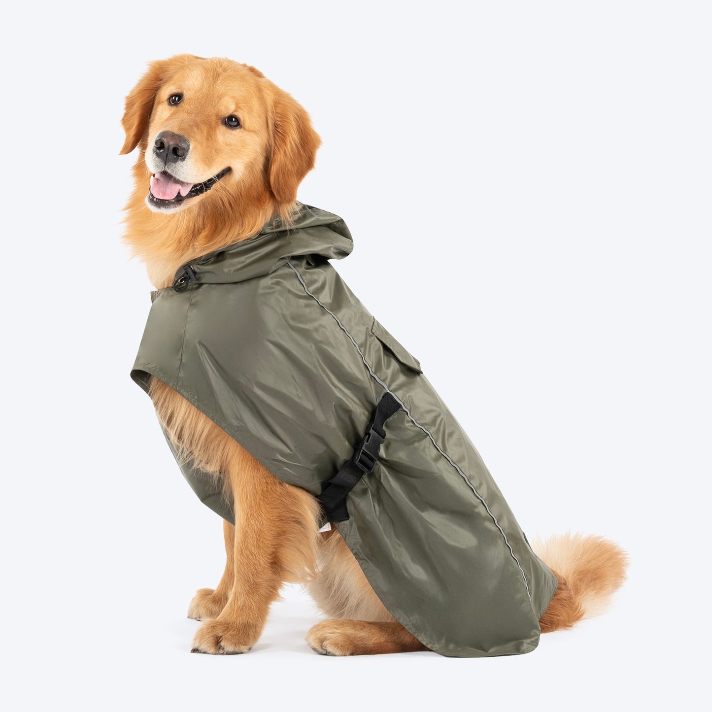 HUFT RainTail Wrap Raincoat For Dog - Olive_01