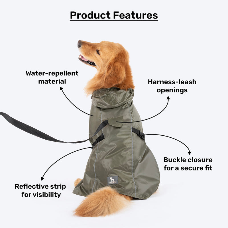HUFT RainTail Wrap Raincoat For Dog - Olive_02