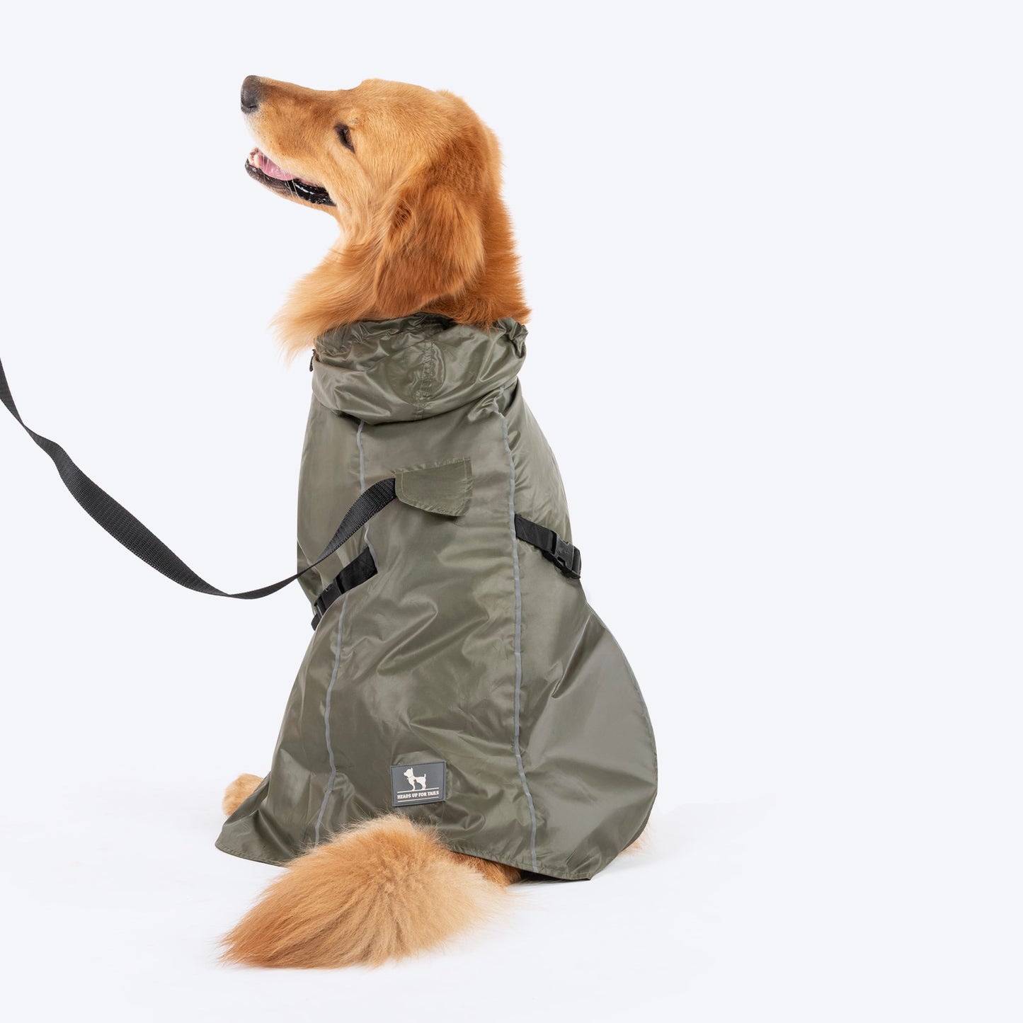 HUFT RainTail Wrap Raincoat For Dog - Olive_04