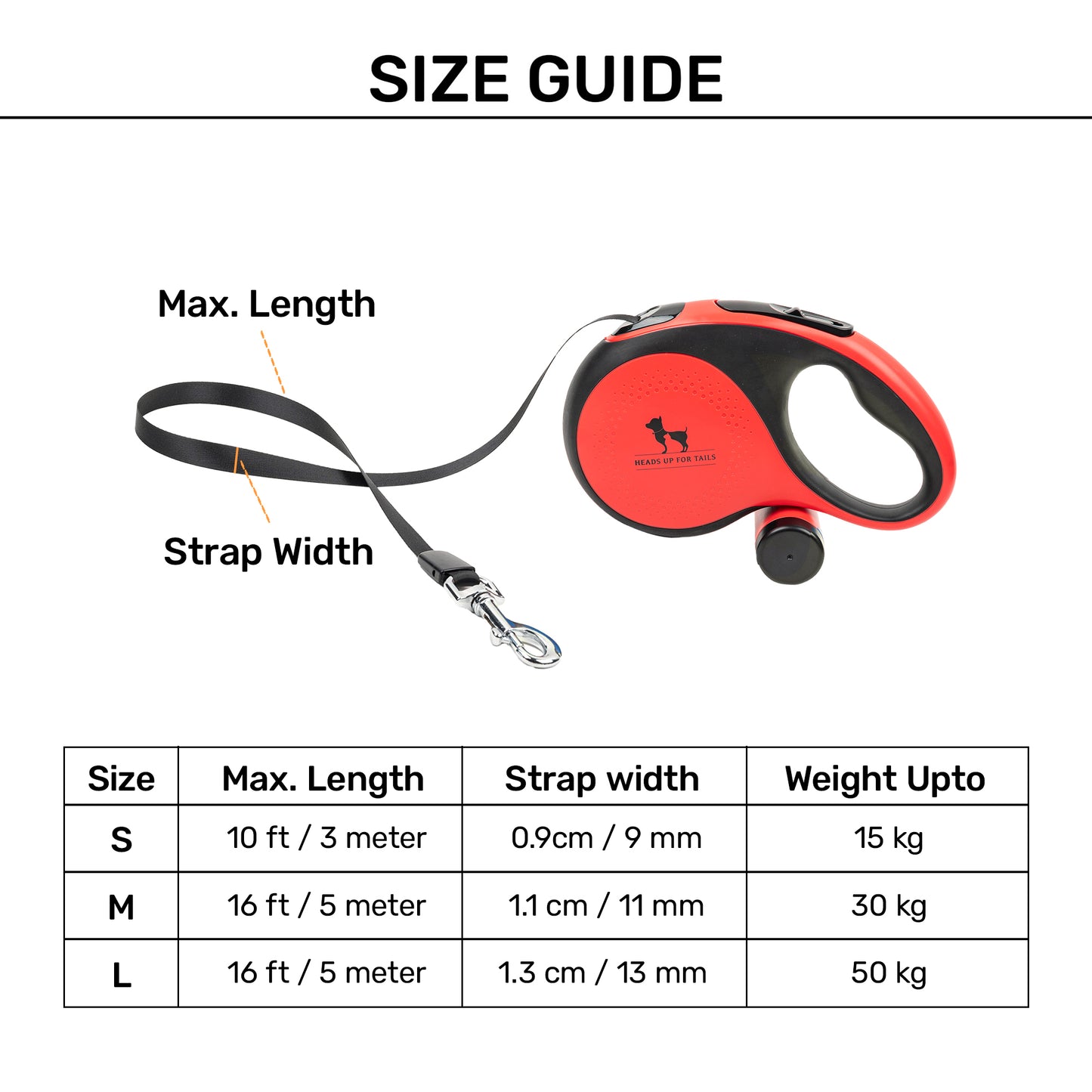 HUFT Retractable Leash With Poop Bag Dispenser For Dog - Red_08