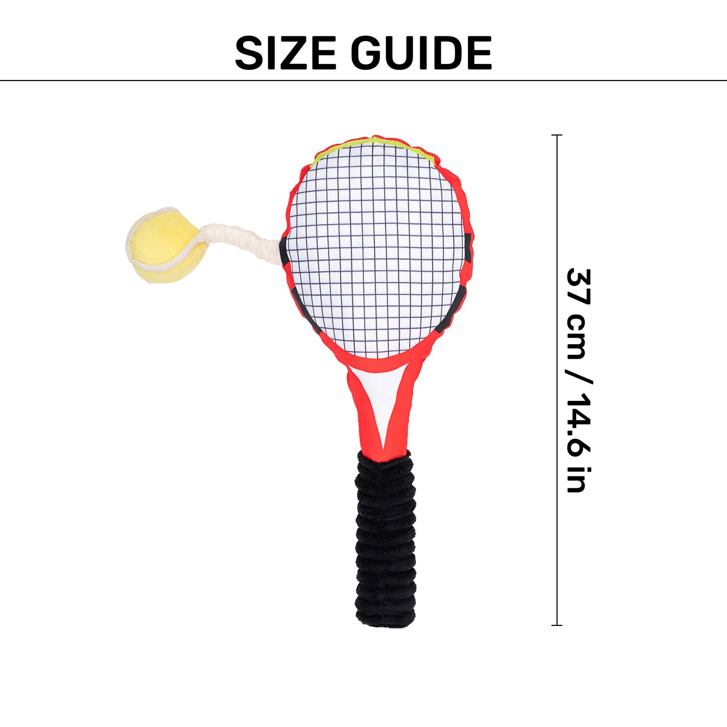 HUFT Tennis Champ Plush Toy For Dog - Red - Heads Up For Tails