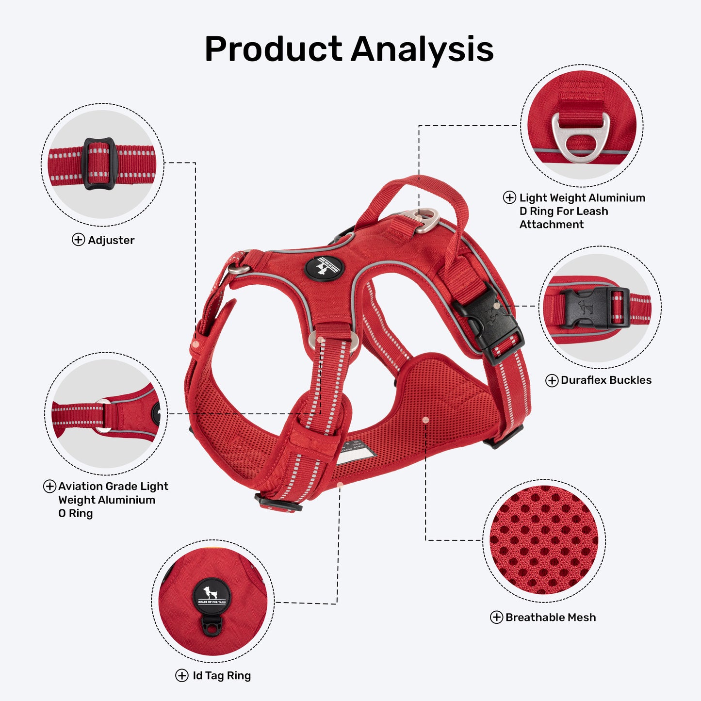 HUFT Xplorers Harness For Dog - Red_05
