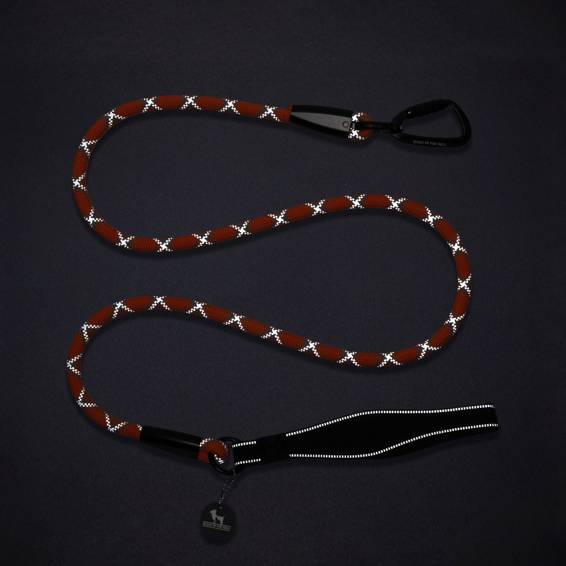 HUFT_Xplorers_Rope_Leash_With_Carabiner_For_Dog_-_Orange_-_5_ft_10