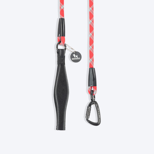 HUFT Xplorers Rope Leash With Carabiner For Dog - Red - 5 ft_01