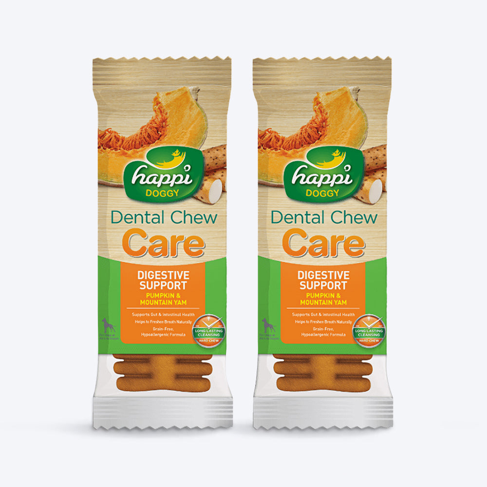 Happi Doggy Vegetarian Dental Chew (Digestive Support) - Pumpkin & Mountain Yam (Singles) - 25 g - Heads Up For Tails
