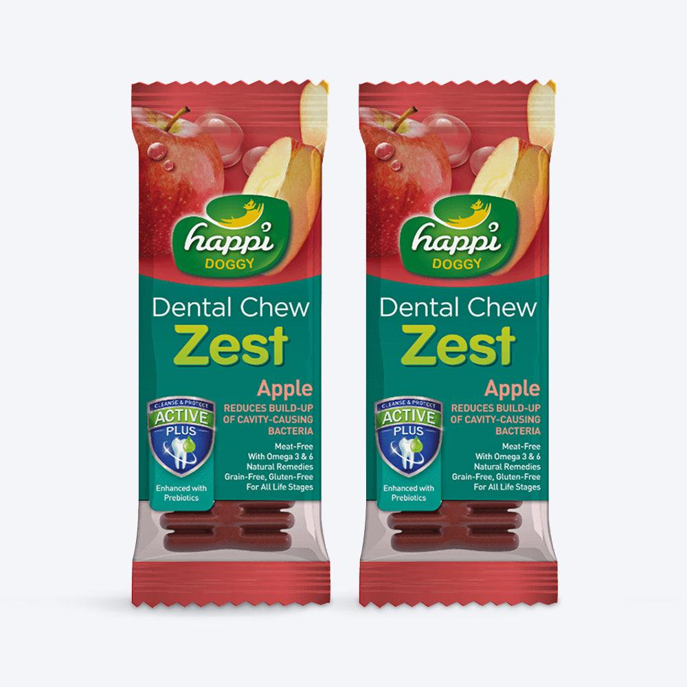 Happi Doggy Vegetarian Dental Chew - Zest - Apple (Singles) - 25 g - Heads Up For Tails