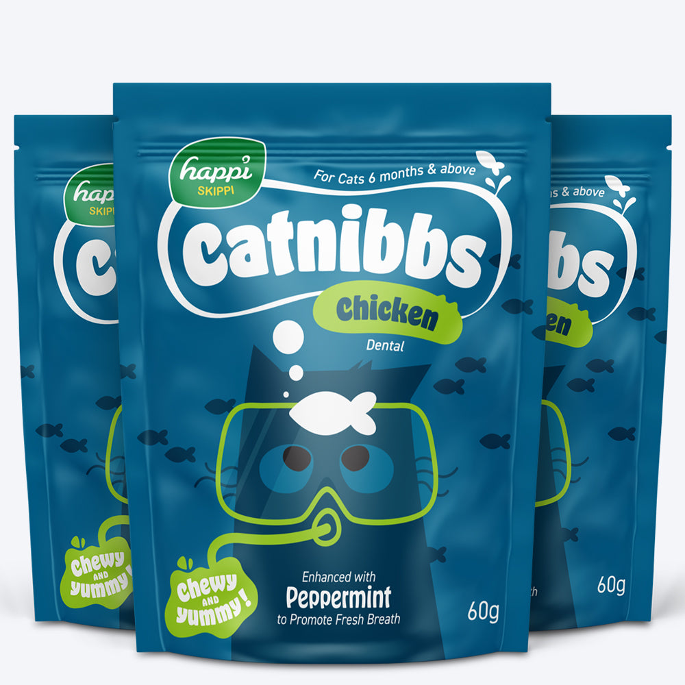 Happi Skippi Catnibbs Chicken Dental Chewy & Yummy Cat Treat - 60 gm - Heads Up For Tails