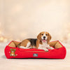 HUFT Bear Hug Classic Lounger Bed For Dog - Red & Brown - Heads Up For Tails