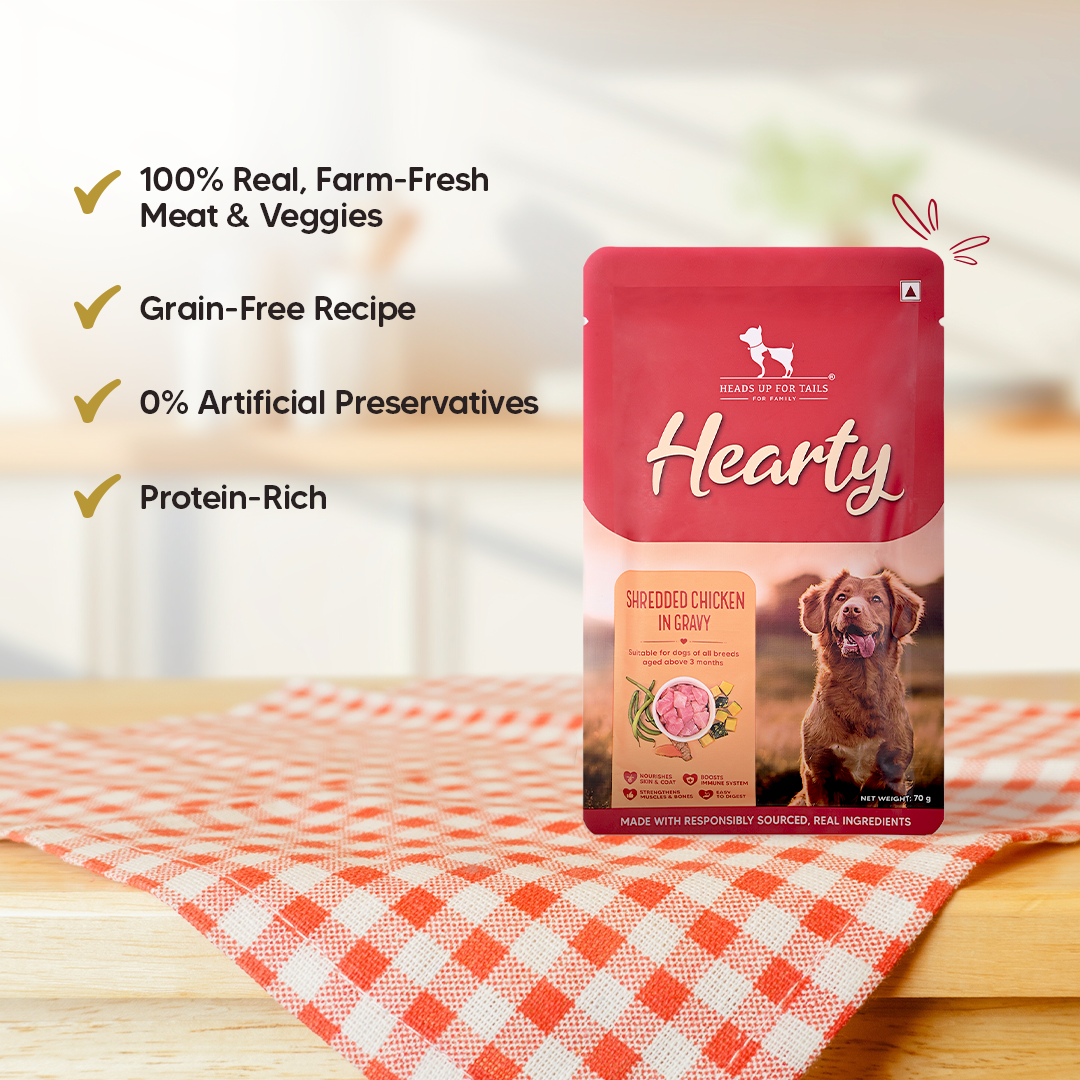 Hearty Shredded Chicken & Pumpkin In Gravy Dog Wet Food - 70 g - Heads Up For Tails