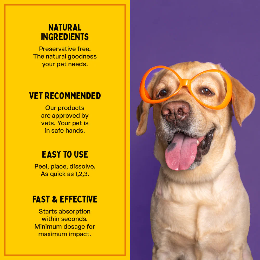 Furlicks Hip & Joint Peanut Butter Pet Oral Food Supplement - 45g (30 Strips) - Heads Up For Tails