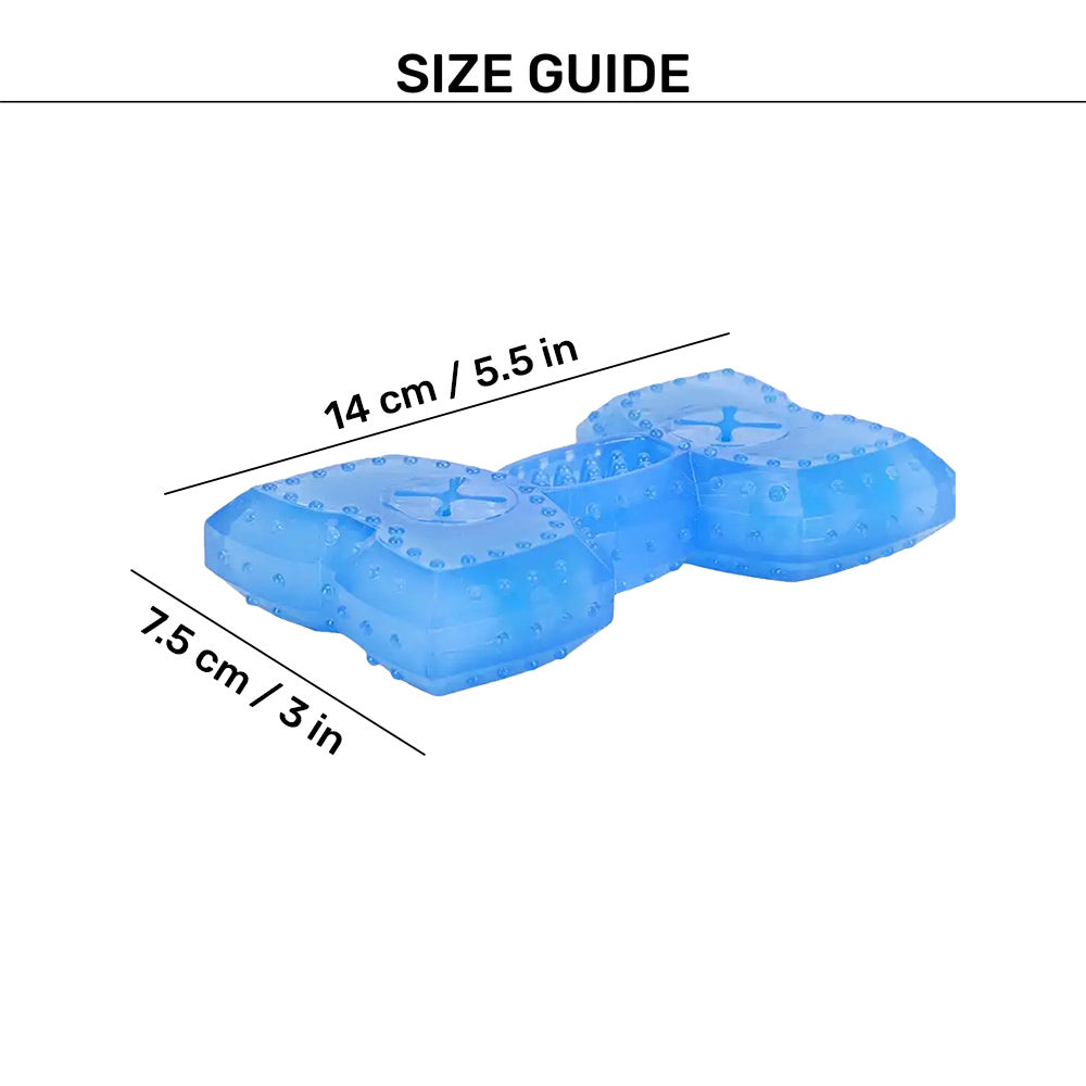 Holy Paws Cool Bone With Treat Dispenser Chilled Chew Toy For Dog - Blue - Heads Up For Tails