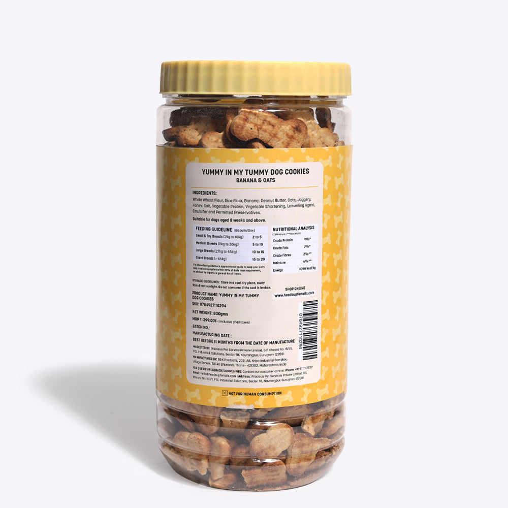 HUFT YIMT Banana & Oats Vegetarian Dog Biscuits - Heads Up For Tails