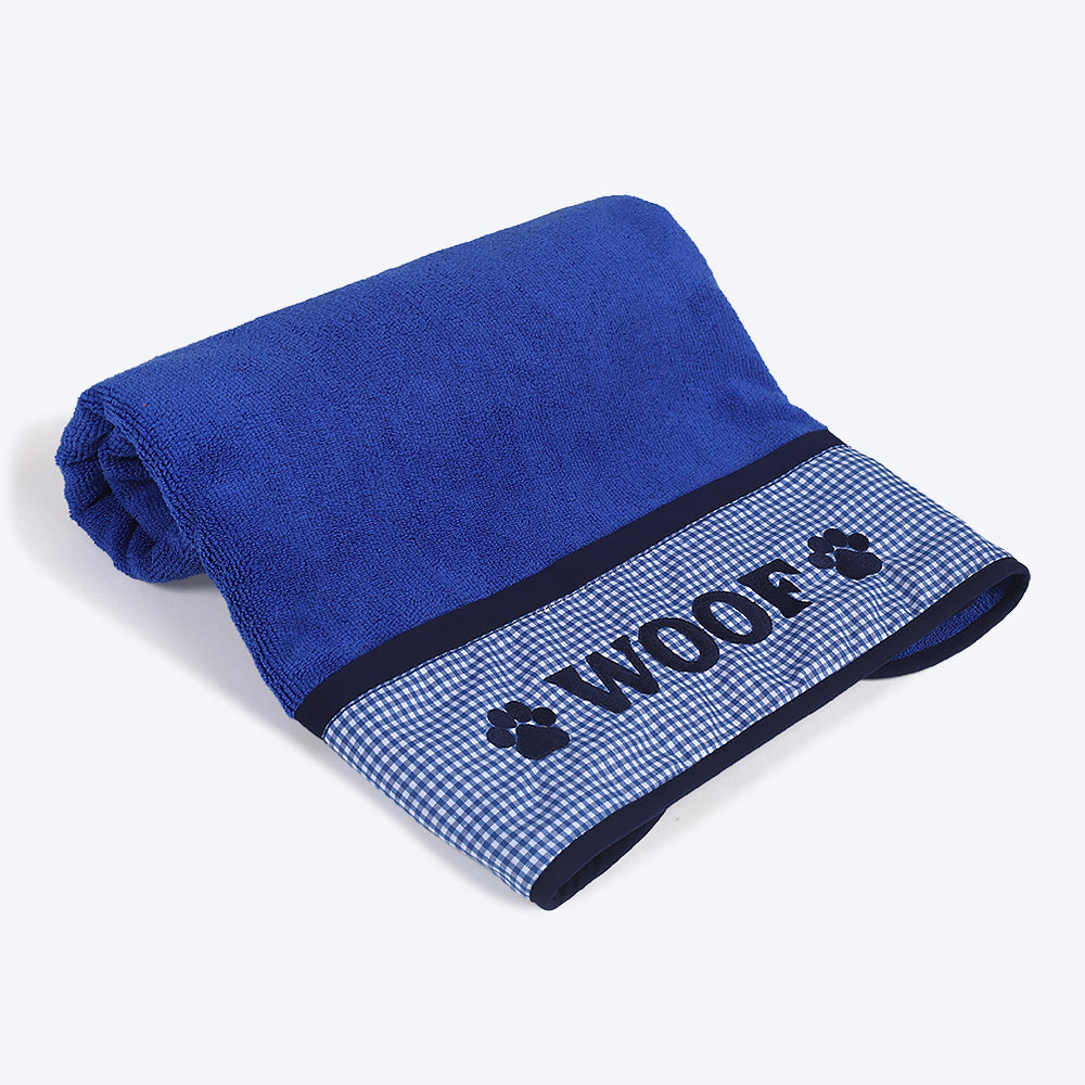 HUFT Microfibre Towel For Dogs & Cats - Blue - Heads Up For Tails