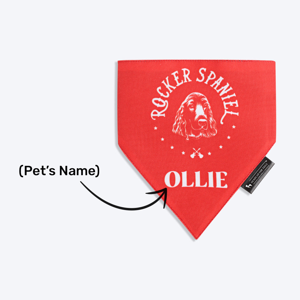 HUFT Personalised Rocker Spaniel (Pet's Name) Bandana - Heads Up For Tails