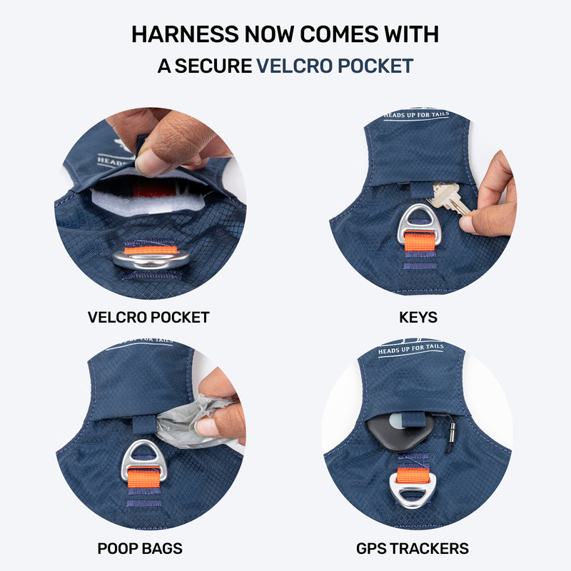 HUFT Walkmate Harness For Dog - Navy - Heads Up For Tails