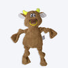 FOFOS Fluffy Cow Squeaky Plush Toy For Dog - Brown - Heads Up For Tails