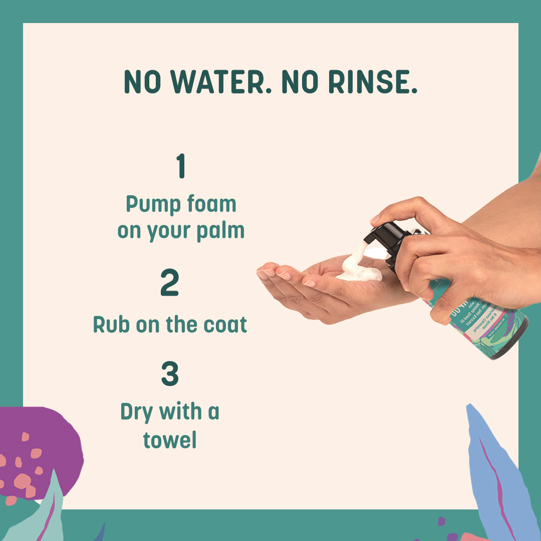 HUFT Waterless Cleansing & No Rinse Dry Shampoo For Dogs - 140 ml - Heads Up For Tails
