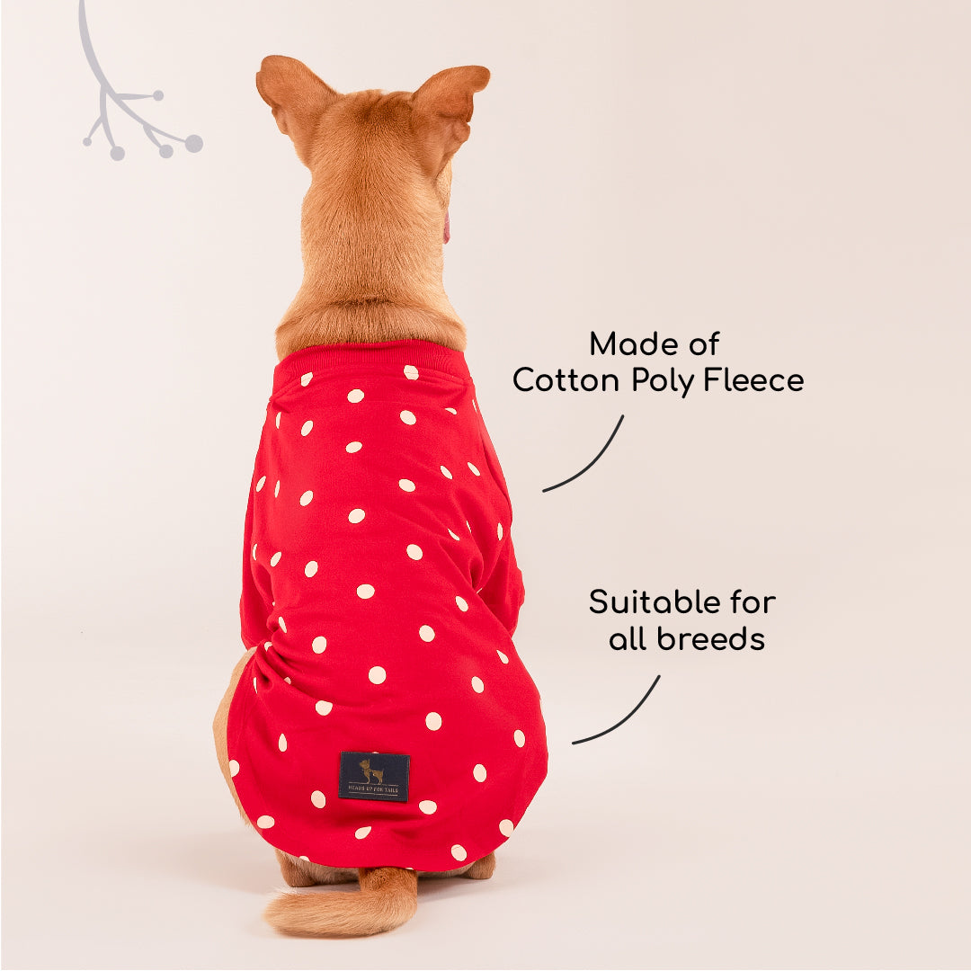 HUFT Polka Dot Sweatshirt For Pets - Red - Heads Up For Tails