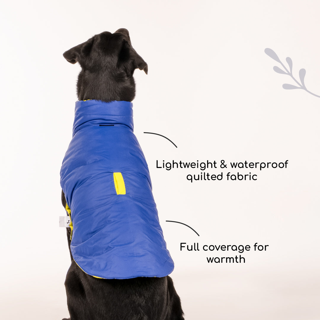 HUFT Cosy Pupper Reversible Dog Jacket - Lime Green - Heads Up For Tails