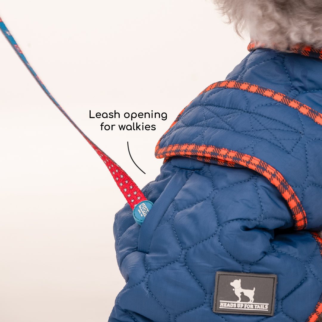 HUFT Grrberry Quilted Dog Jacket - Teal Blue - Heads Up For Tails