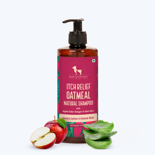 HUFT Natural Itch Relief Oatmeal Shampoo For Dogs - Apple Cider Vinegar & Aloe Vera - Heads Up For Tails