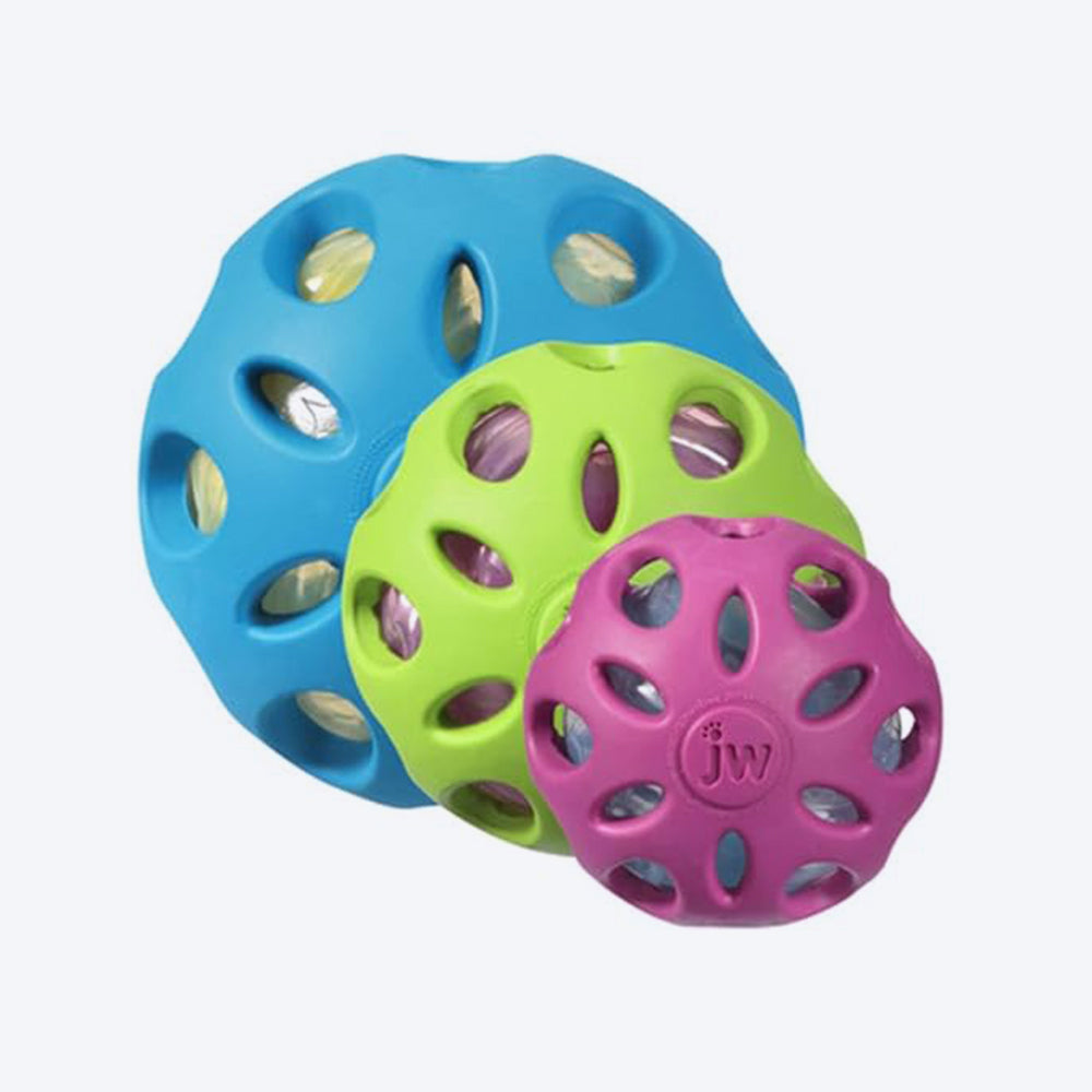 JW Pet Heads Crackle Ball Dog Toy - Assorted - L - Heads Up For Tails