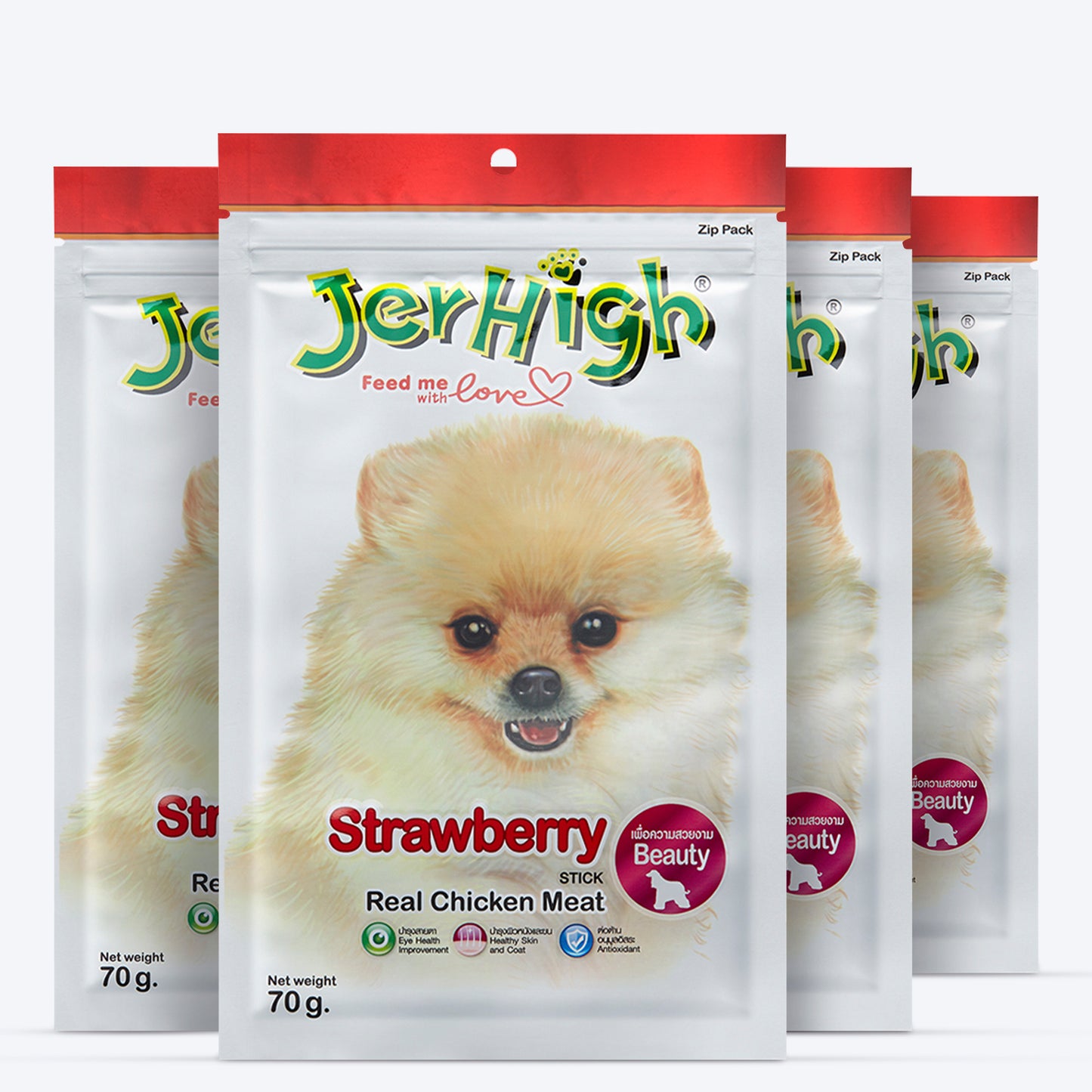 JerHigh Strawberry Stick Dog Treats with Real Chicken Meat_04