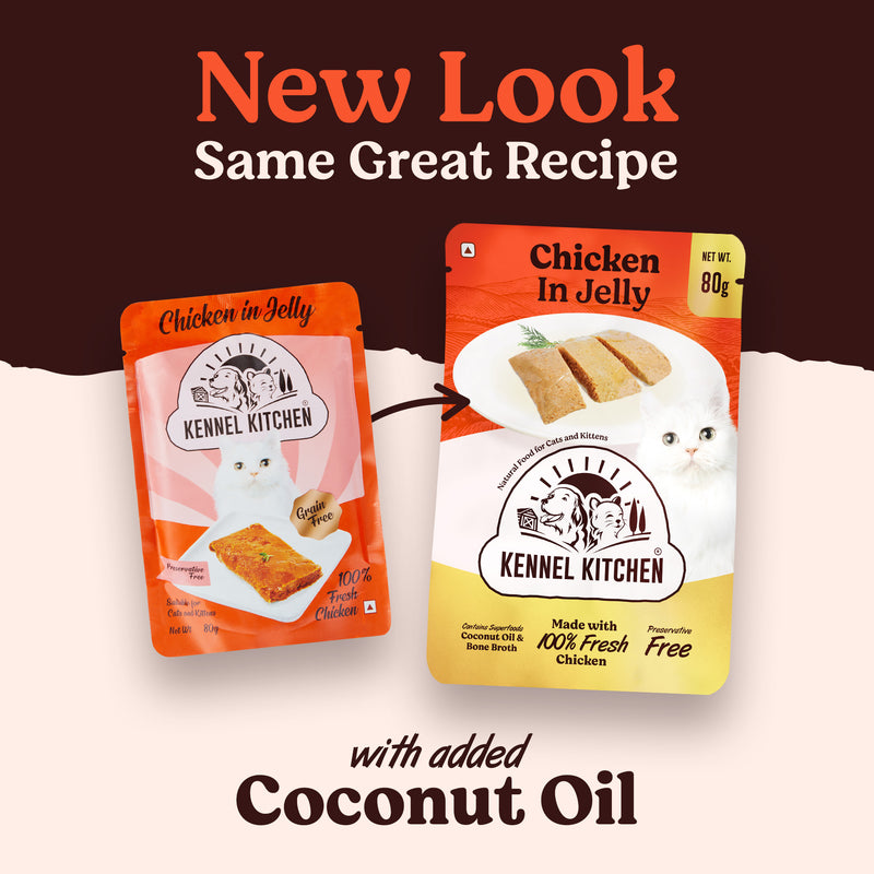 Kennel Kitchen Chicken in Jelly Wet Cat Food - 80 g packs - Heads Up For Tails