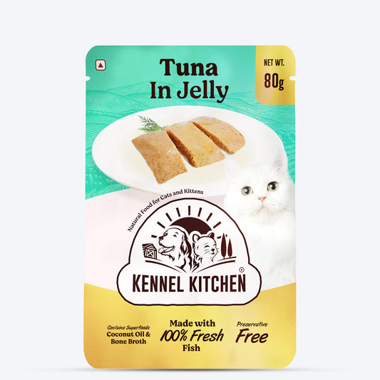 Kennel Kitchen Tuna in Jelly Grain Free Wet Cat Food - 80 g packs - Heads Up For Tails