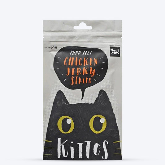 Kittos Purr-Fect Chicken Jerky Strips Cat Treats - 35 g - Heads Up For Tails