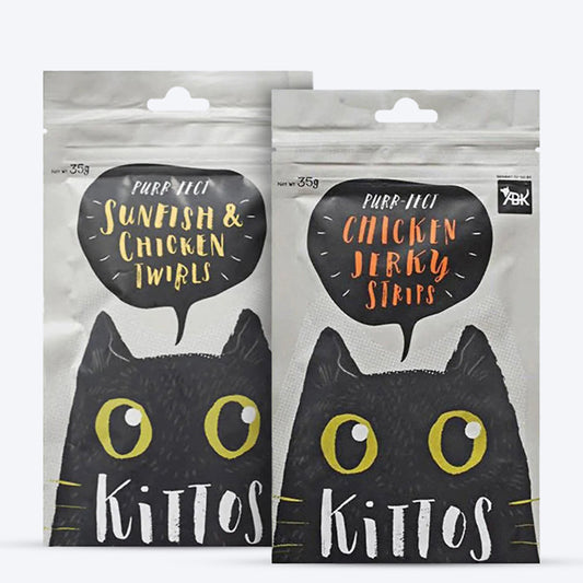 Kittos Purr-fect Cluckin Bites - Chicken Cat Treats Combo - Heads Up For Tails