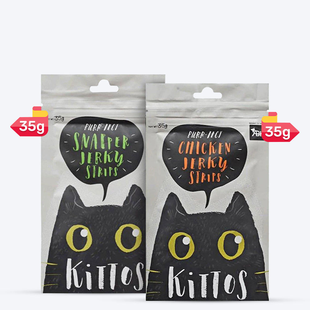 Kittos Purr-fectly Claw-some Jerky Treats Combo Pack For Cat - Heads Up For Tails