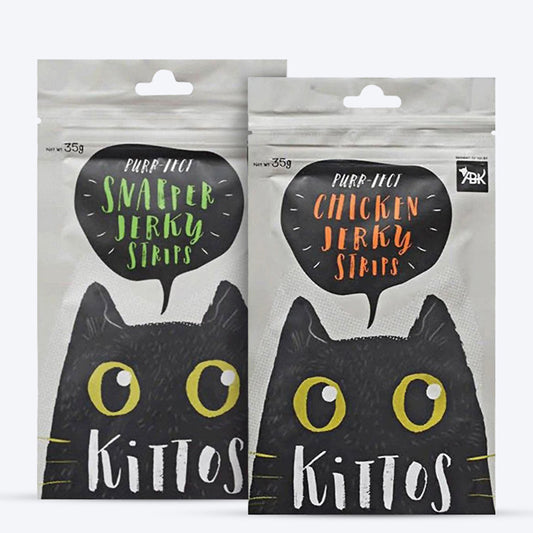 Kittos Purr-fectly Claw-some Jerky Treats Combo Pack For Cat - Heads Up For Tails