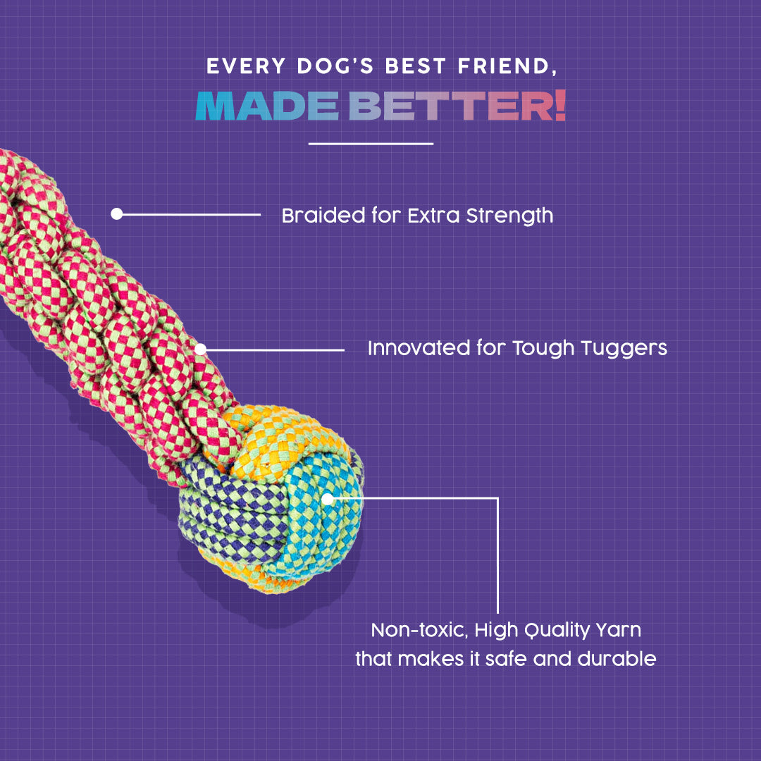 Dash Dog Knots of Fun Rope Toy For Dog - Yellow - Heads Up For Tails