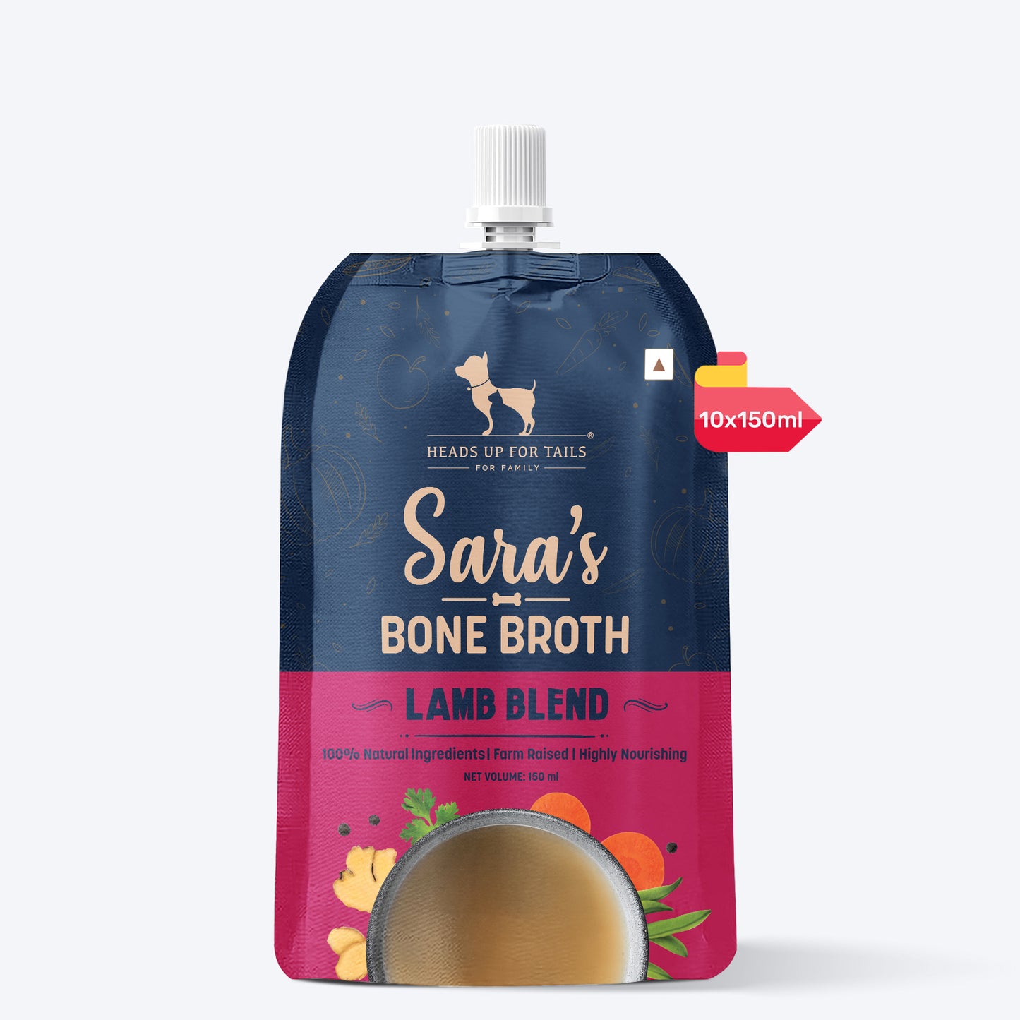 Sara's Lamb Blend Bone Broth For Dogs - 150 ml - Heads Up For Tails