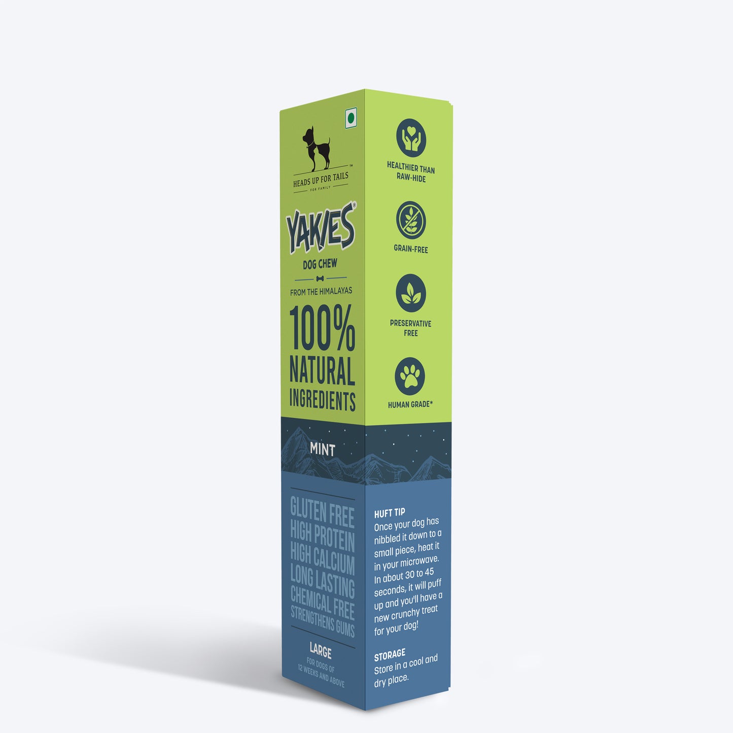 HUFT Yakies Vegetarian Natural Chew Bone - Mint - Heads Up For Tails