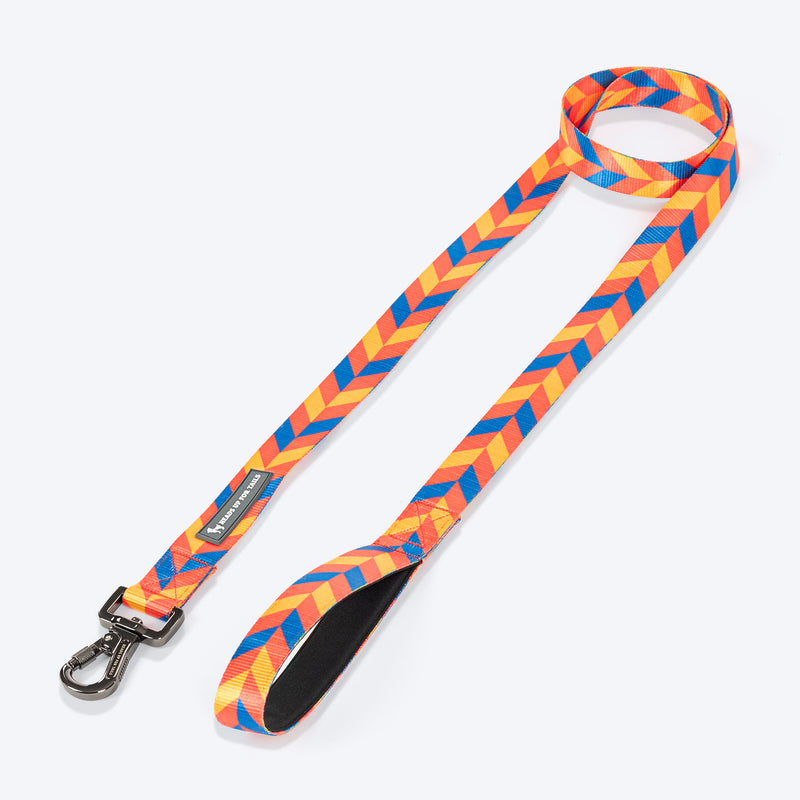 HUFT Dynamic Chevron Leash For Dog - Red & Yellow - Heads Up For Tails