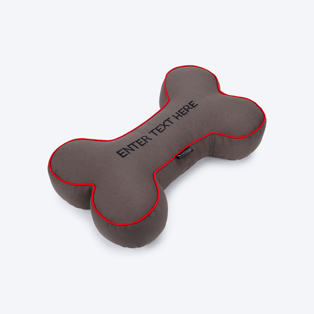 HUFT Personalised Bone Cushion- Grey - Heads Up For Tails