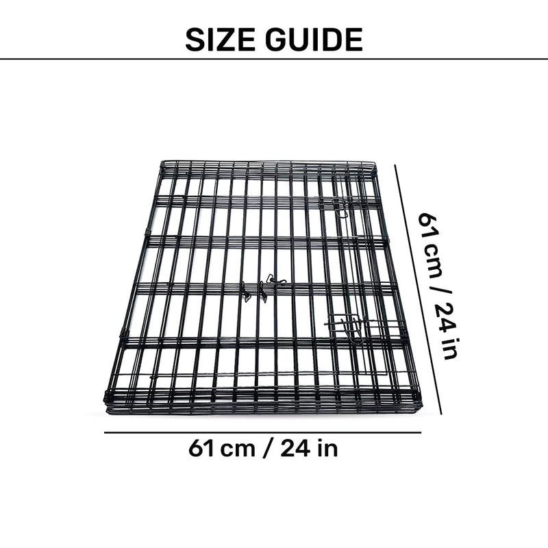 M-Pets Essential Foldable Puppy Pen With Door For Dog - Black - 61x61 cm - S - Heads Up For Tails
