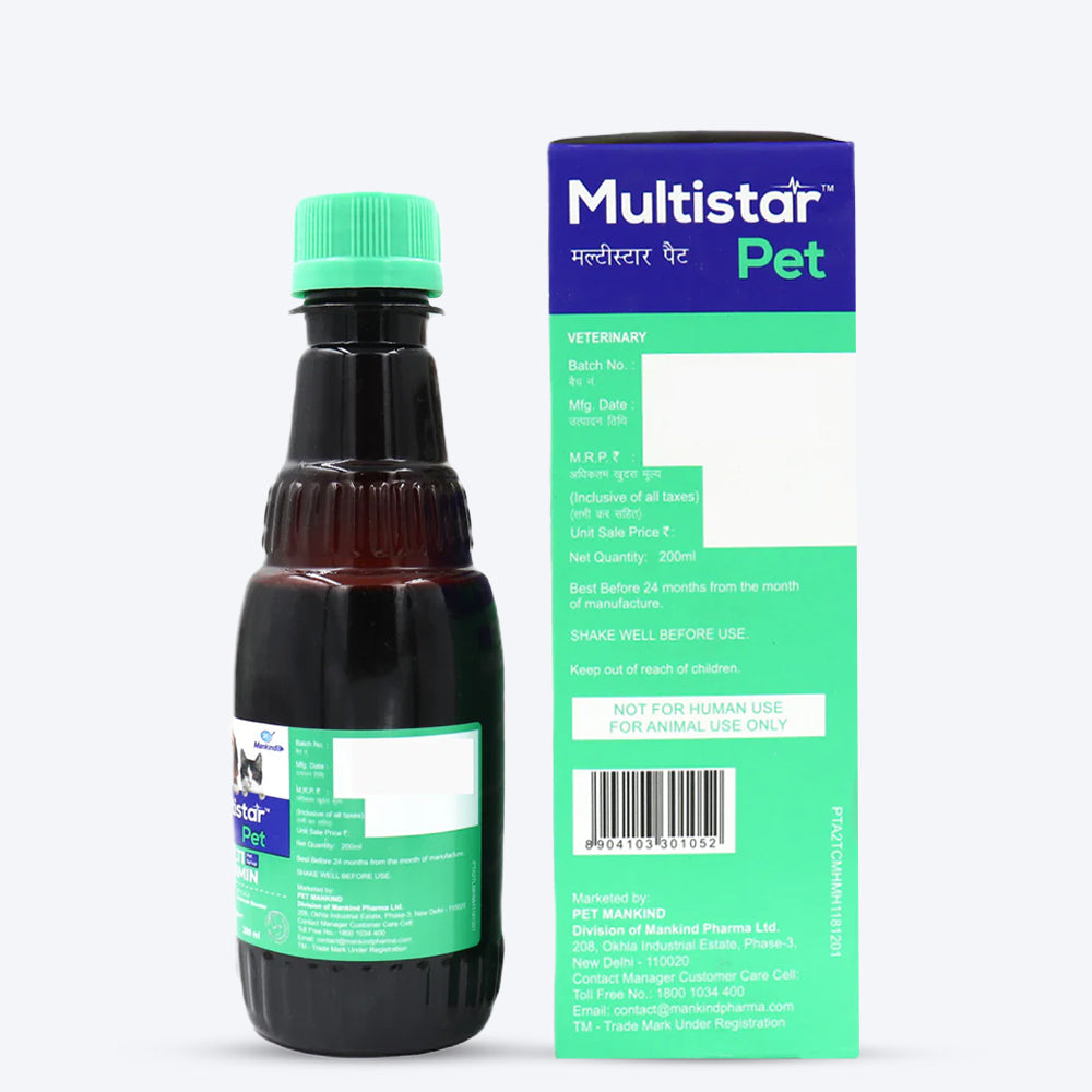 Mankind Multistar Liquid For Dog & Cat - 200 ml - Heads Up For Tails
