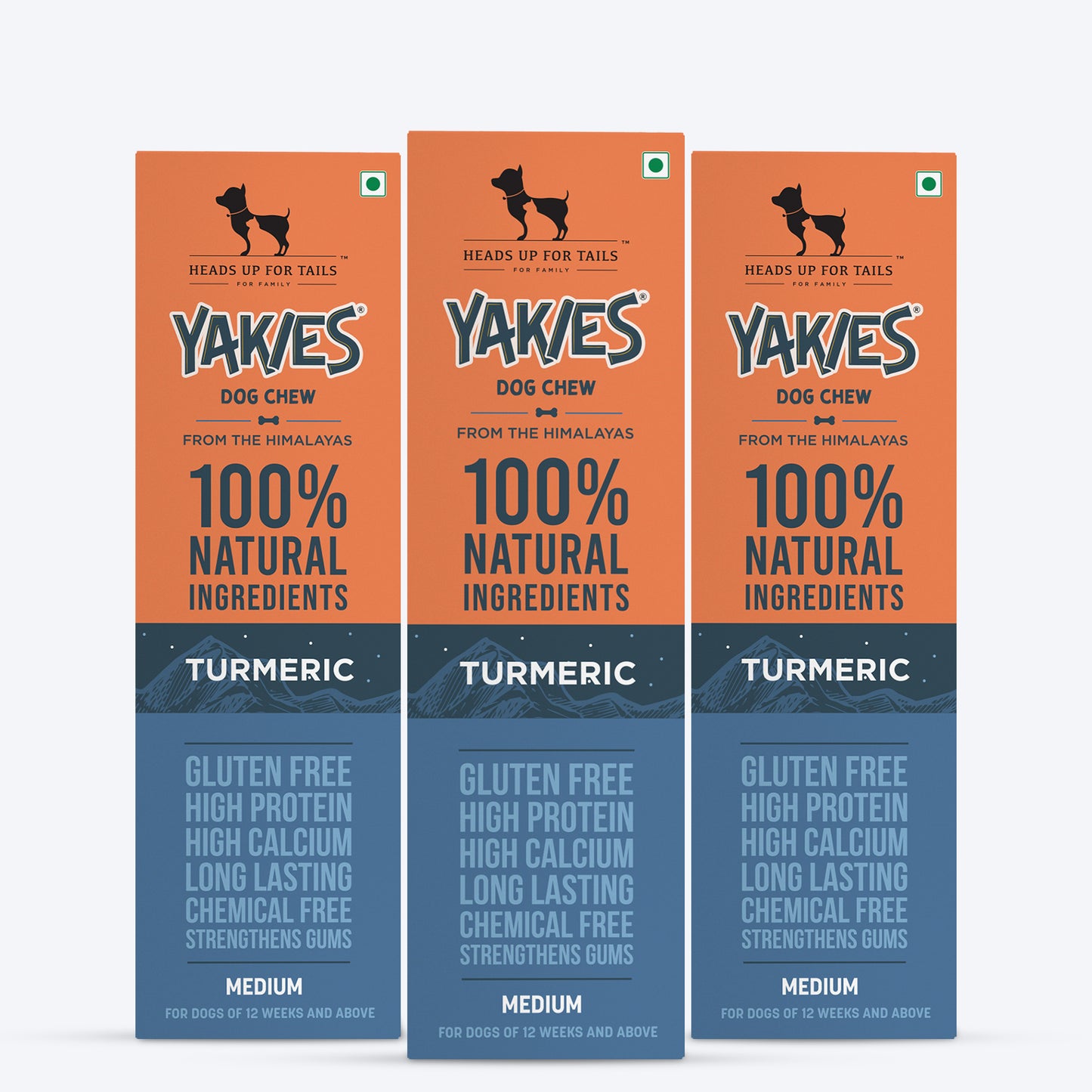 HUFT Yakies Vegetarian Natural Chew Bone - Turmeric - Heads Up For Tails
