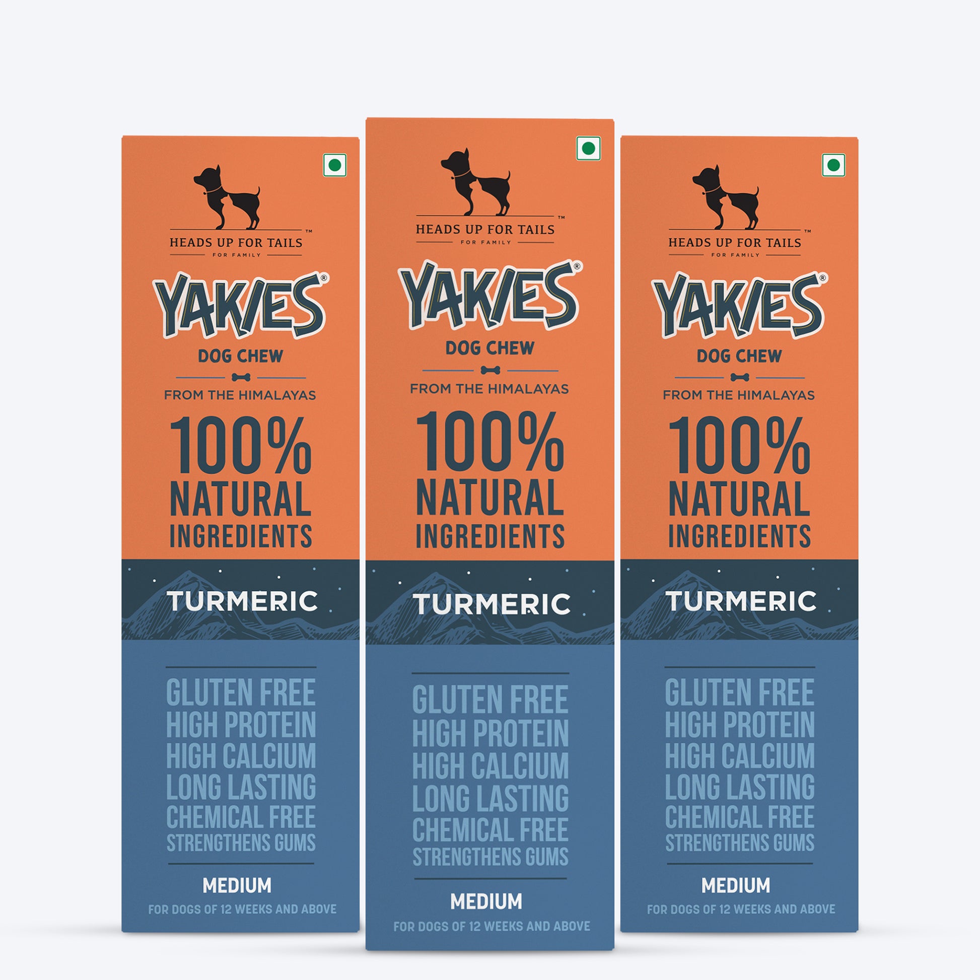 HUFT Yakies Vegetarian Natural Chew Bone - Turmeric - Heads Up For Tails