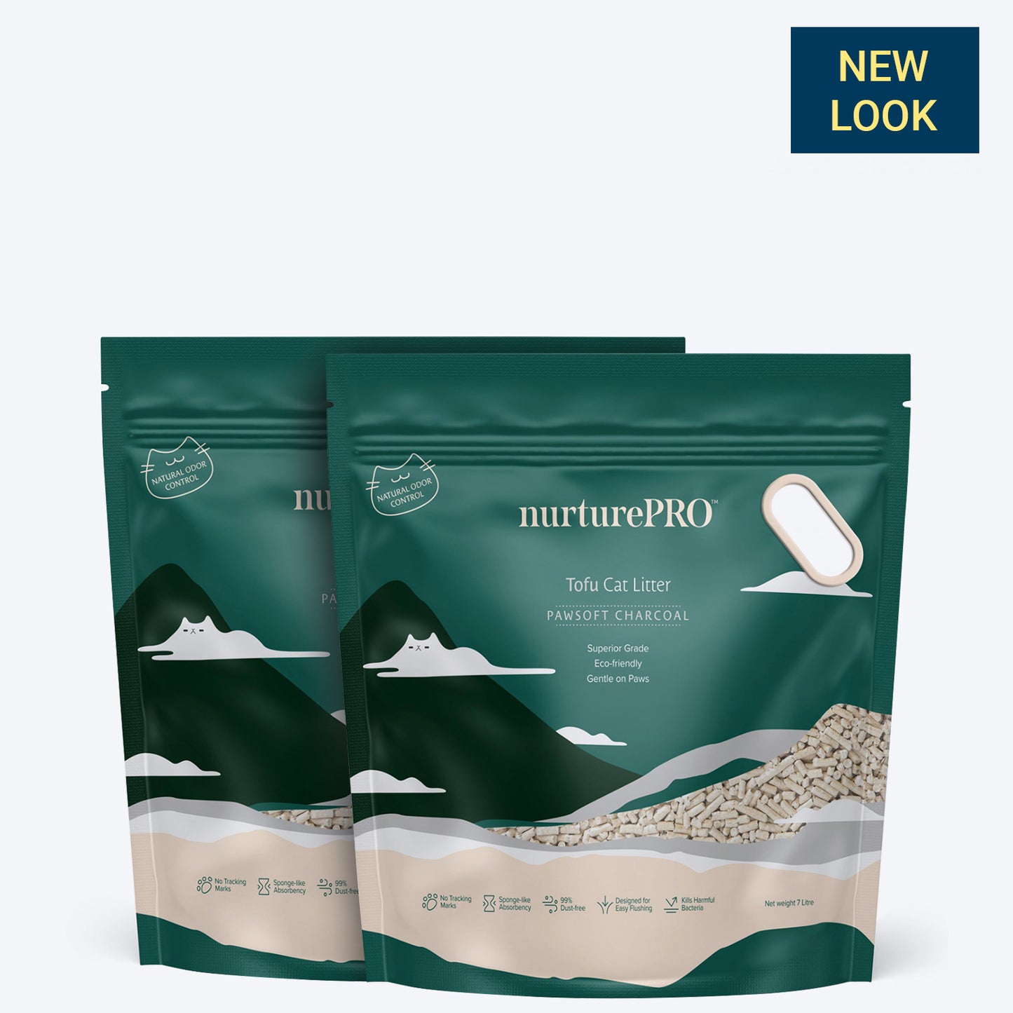 Nurture Pro Tofu Cat Litter (Flushable & Lasts 4 Weeks) - Charcoal - 7 L - Heads Up For Tails