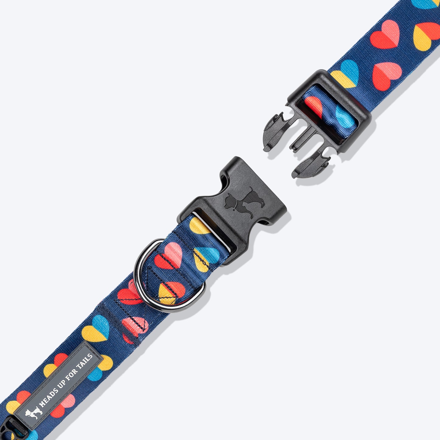 HUFT Love Struck Printed Collar For Dog - Navy Blue - Heads Up For Tails